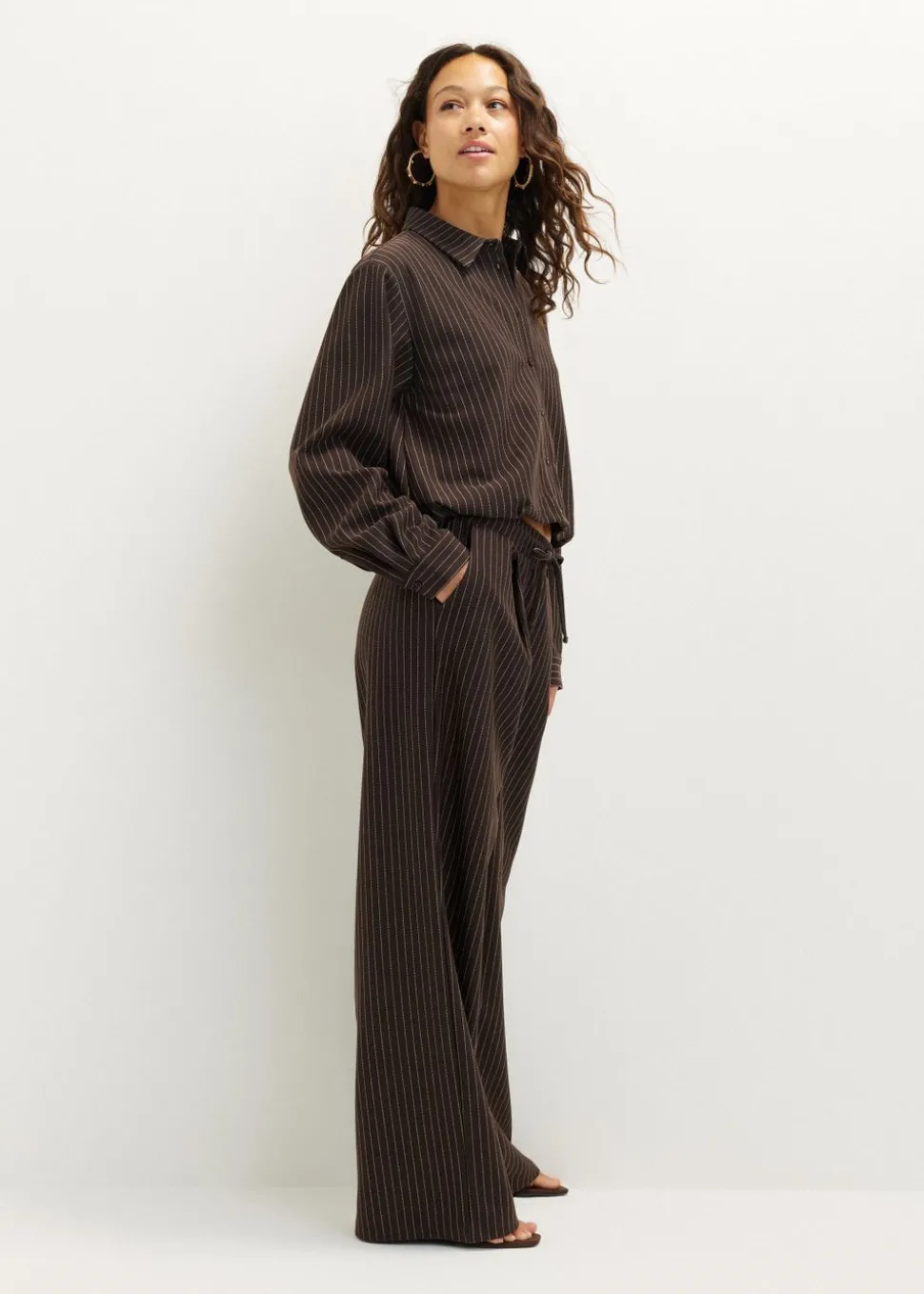 Pinstripe broek met trekkoord