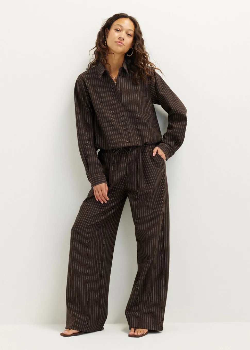 Pinstripe broek met trekkoord