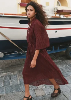 Plissé maxi jurk