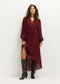 Plissé maxi jurk