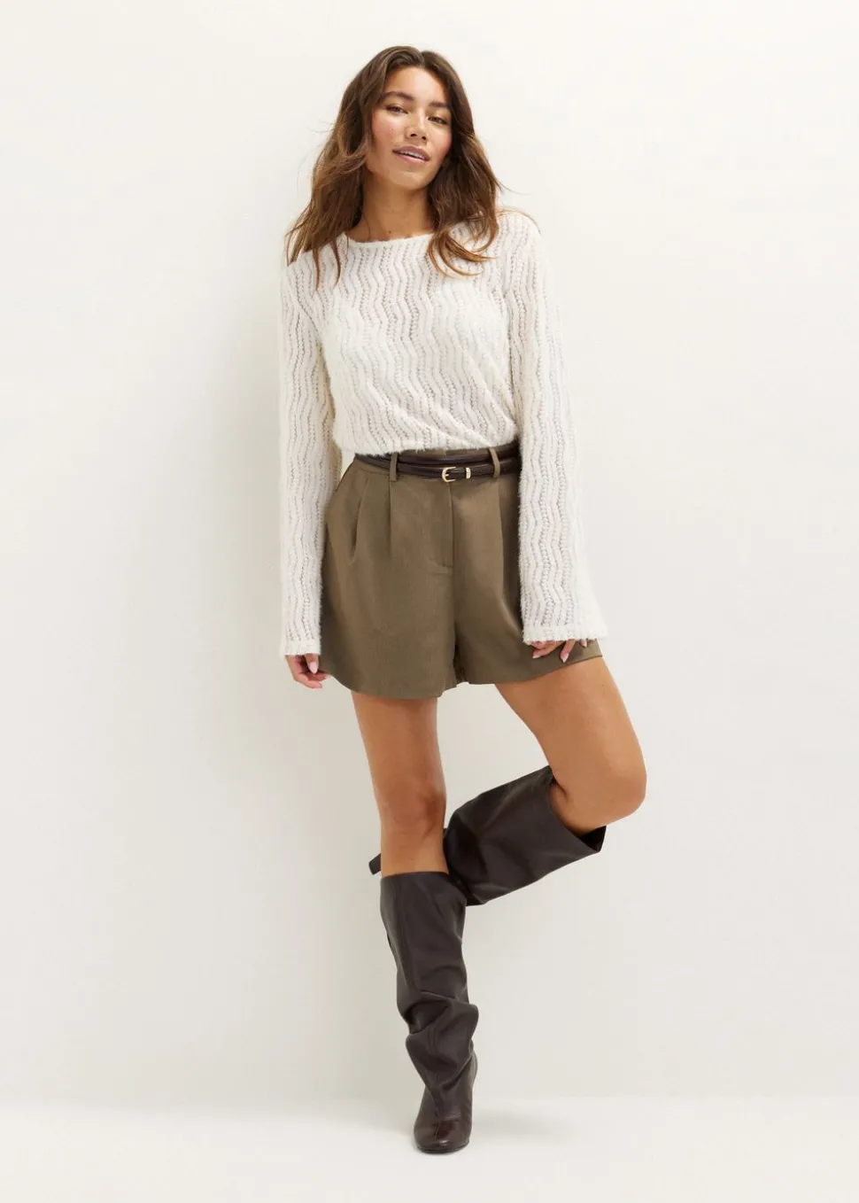 Plissé shorts met plooien