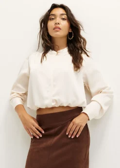 Satijnen blouse met koord