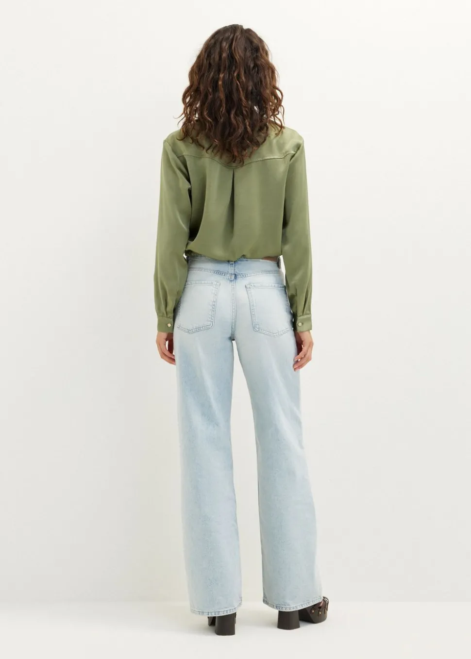 Satijnen blouse met koord
