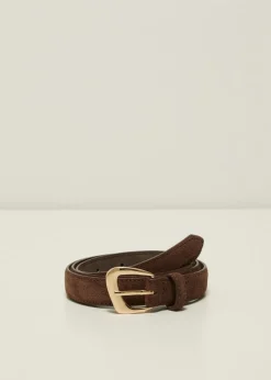 Suede riem met asymmetrisch gesp