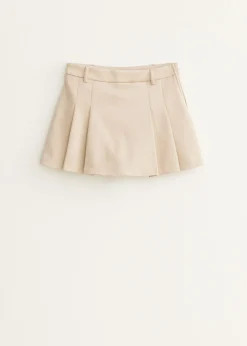 Suedine skort met plooien