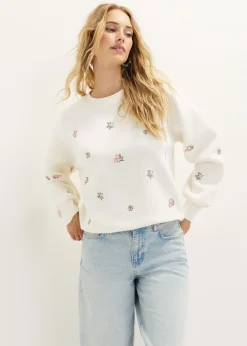 Sweater met bloem embroidery