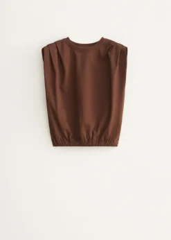 T-shirt met plooi schouders