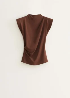 T-shirt met schoudervullingen
