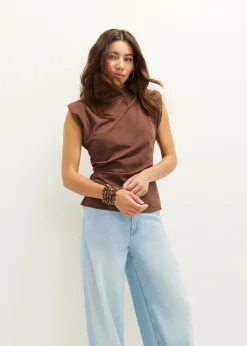 T-shirt met schoudervullingen