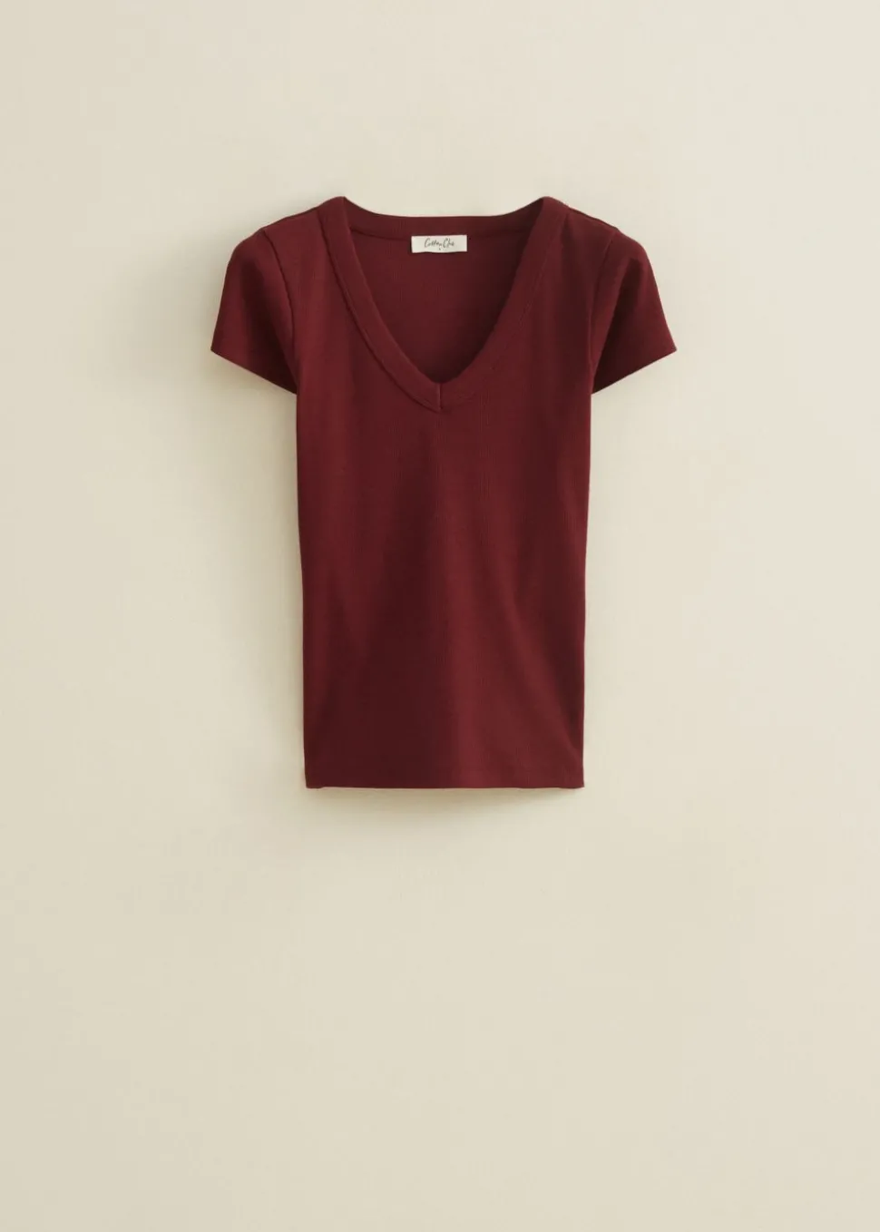 T-shirt met v-hals