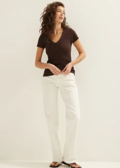 T-shirt met v-hals