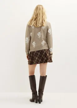 Vest met geborduurde bloemen