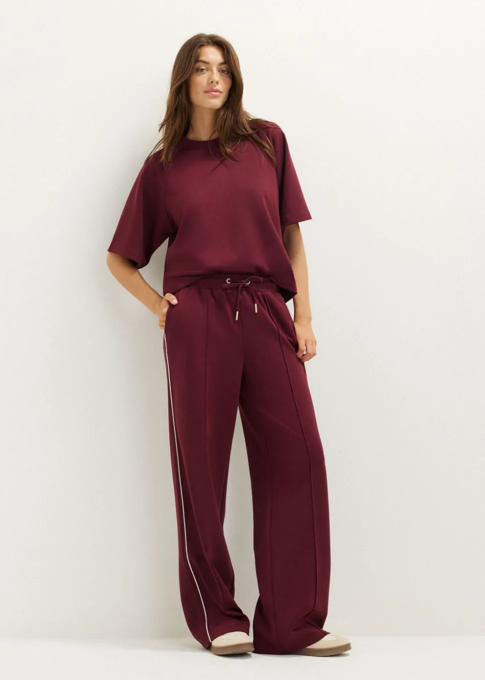 Wijde broek met bies