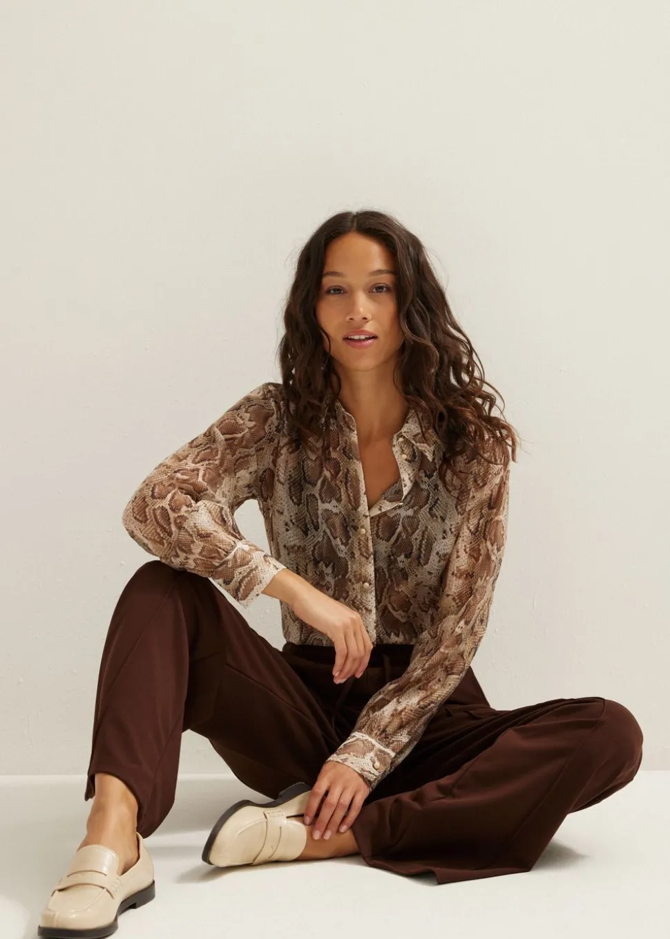 Wijde broek met pintuck