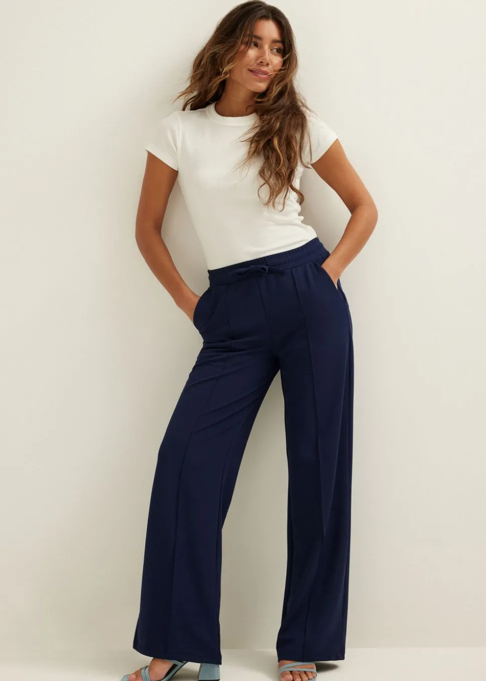 Wijde broek met pintuck