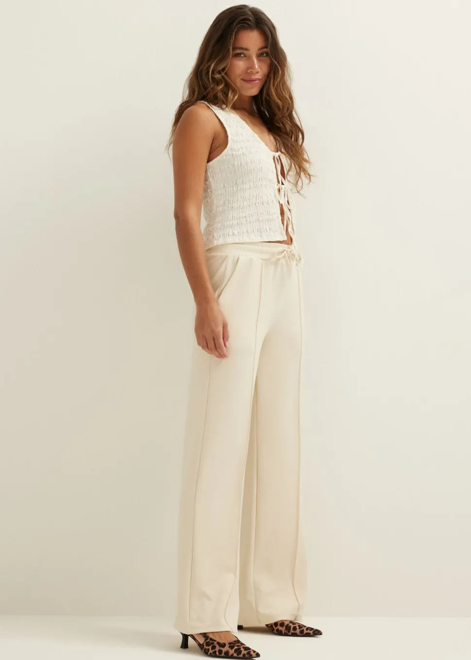 Wijde broek met pintuck
