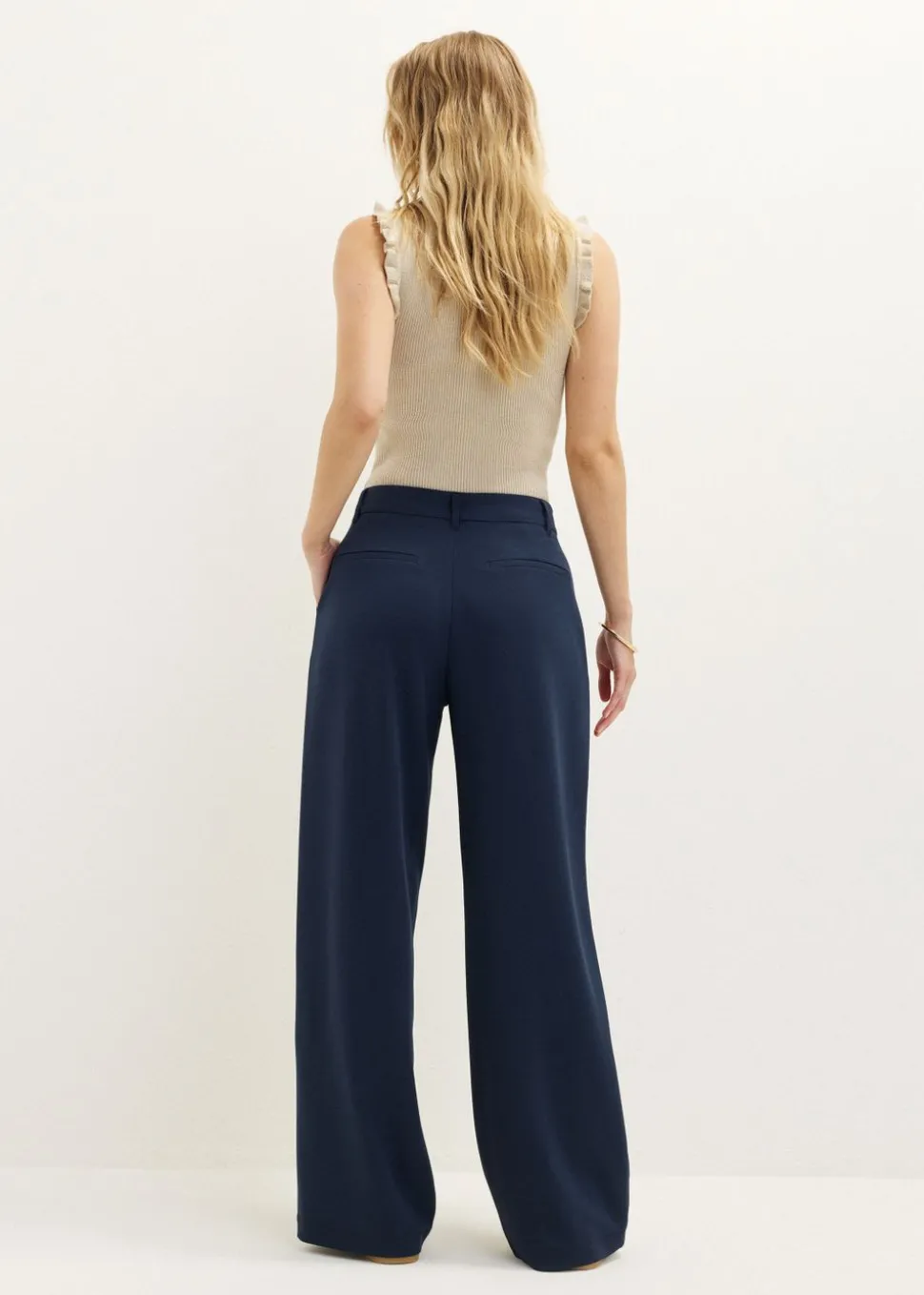 Wijde broek met plooien