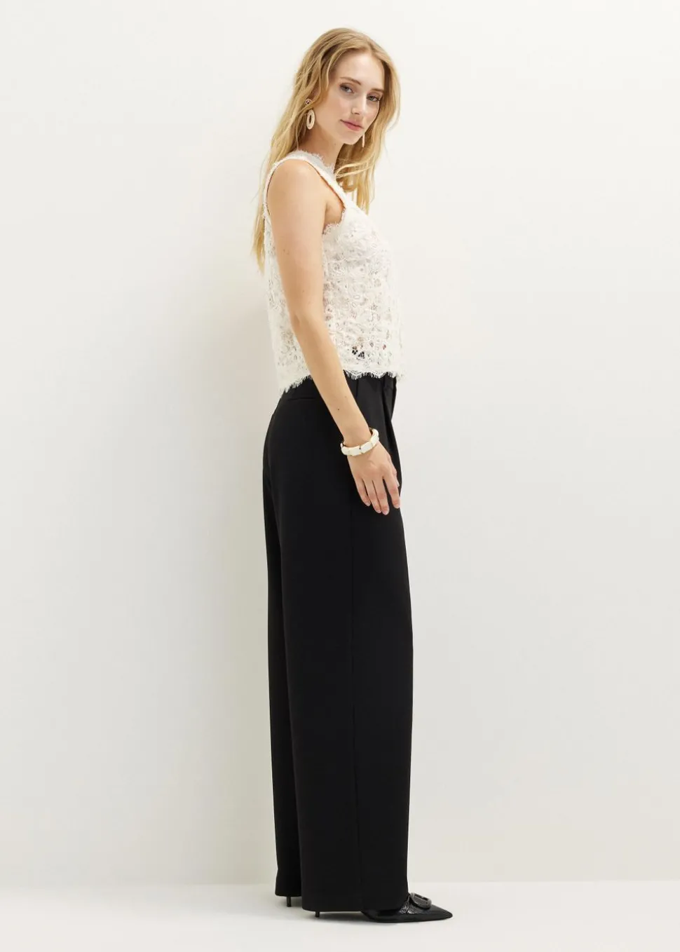 Wijde broek met plooien
