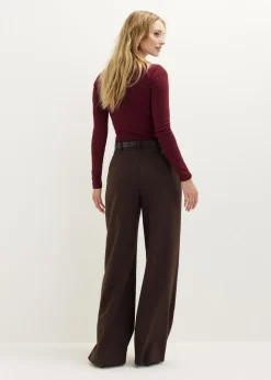 Wijde pantalon met riem